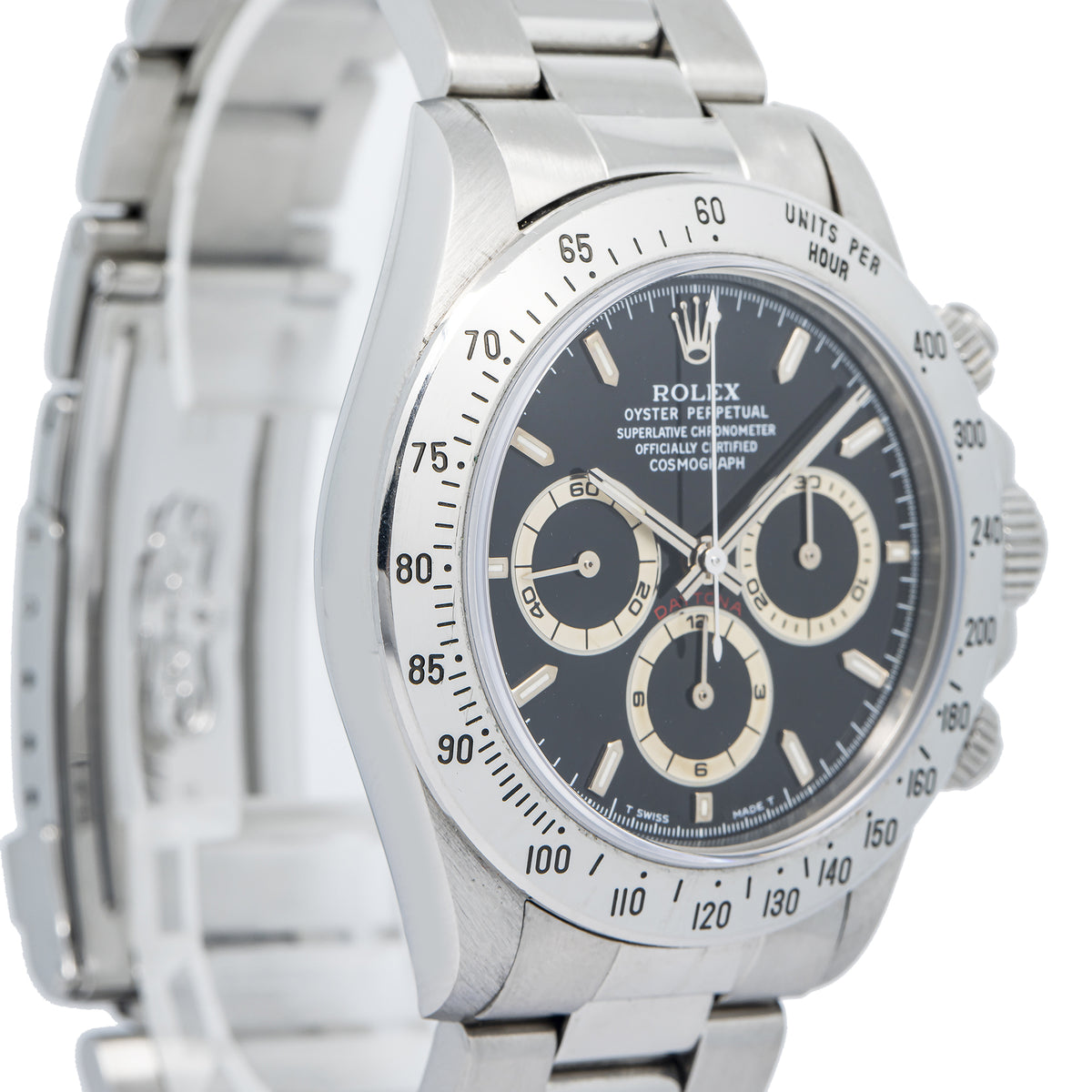 Rolex Daytona 16520 1998 Papers Zenith Stainless Black Dial Auto Watch 40mm