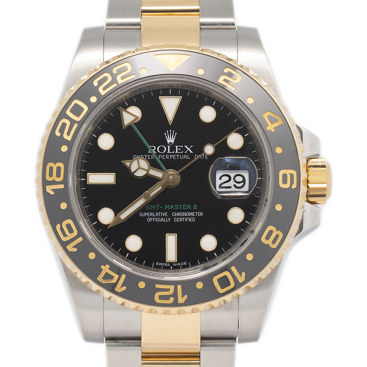 Rolex GMT-Master II 116713 18k YG Two Tone Oyster Black Ceramic Auto Men's 40mm