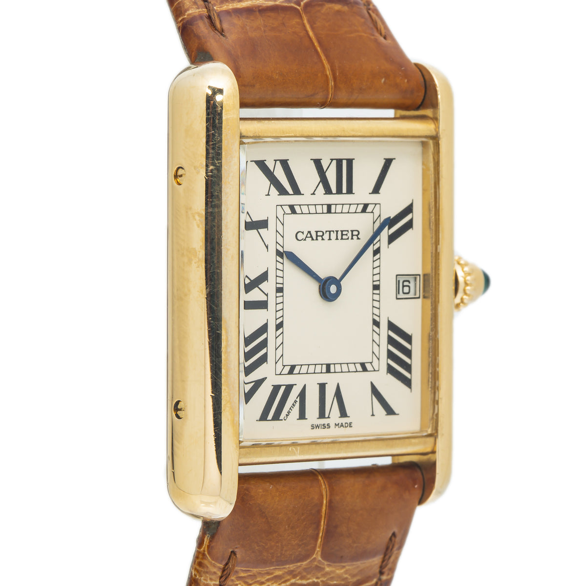 Cartier Tank Louis 2441 W1529756 18K Yellow Gold Off-White Dial Quartz 26mm