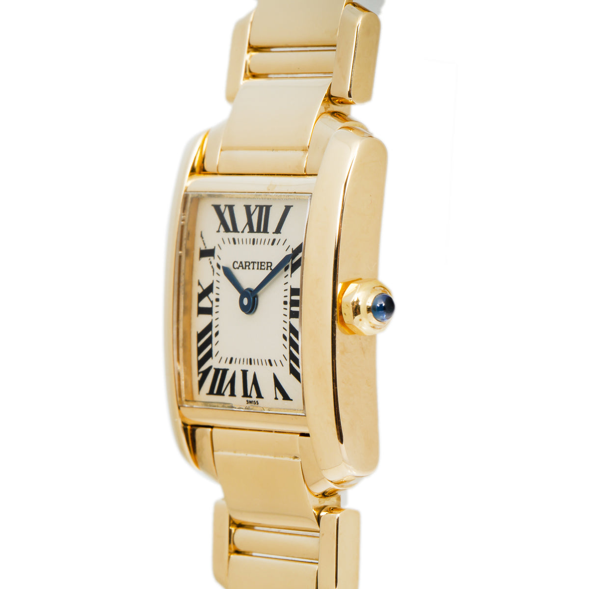 Cartier Tank 1820 Francaise W50002N2 18K YG Cream Dial Quartz Ladies 20x25mm