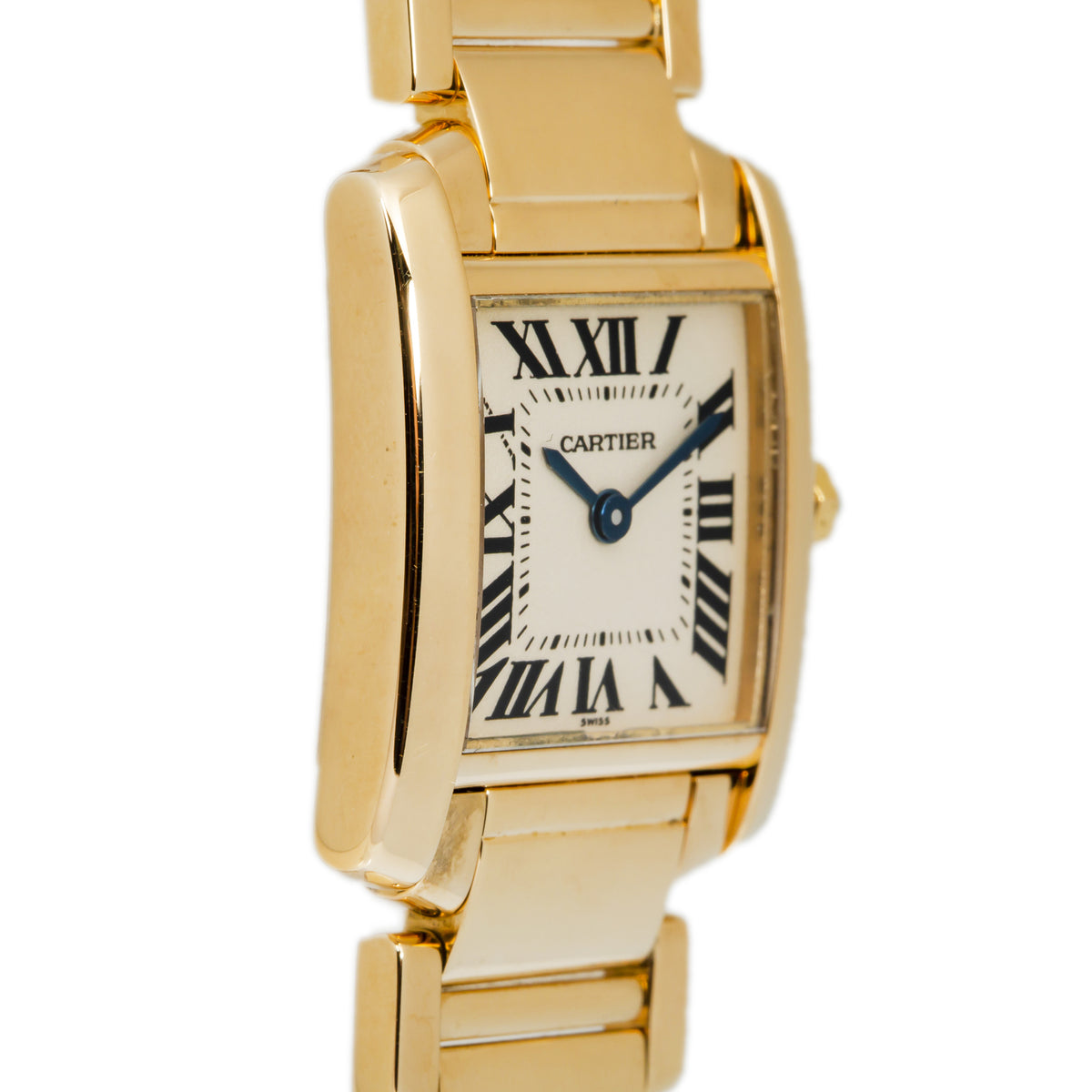 Cartier Tank 1820 Francaise W50002N2 18K YG Cream Dial Quartz Ladies 20x25mm