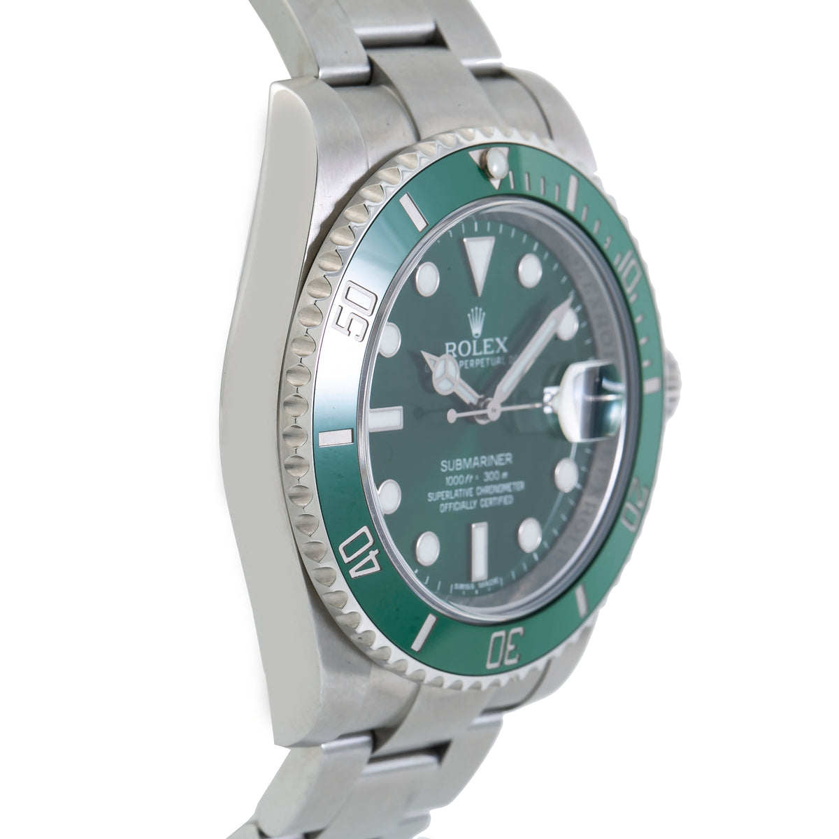 Rolex Submariner 116610 Oyster Green Hulk Stainless Steel Auto Men's Watch 40mm