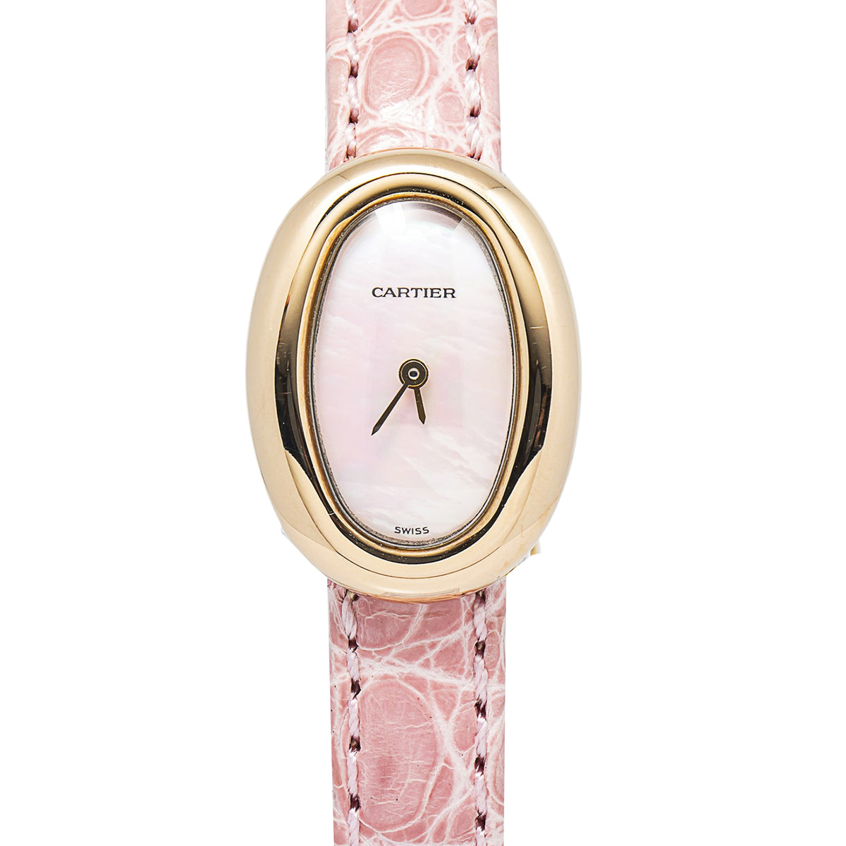 Cartier Mini Baignoire 2333 W1530456 18K Rose Gold Pink MOP Dial Quartz 18mm