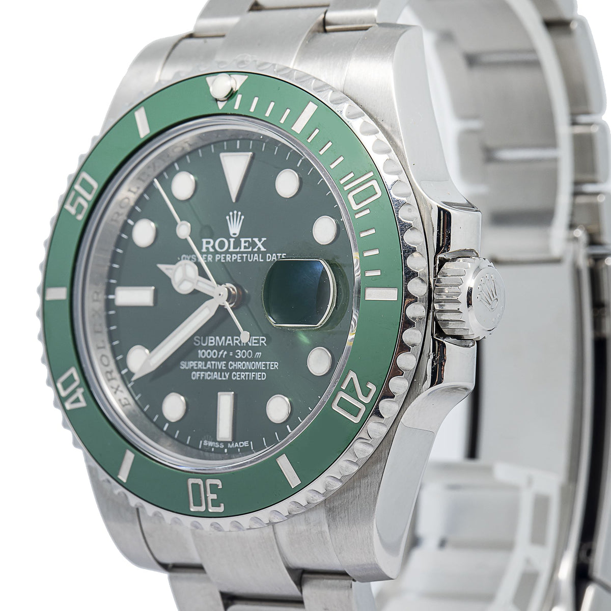 Rolex Submariner Date 116610LV Green Hulk Stainless Oyster Automatic Men's 40mm