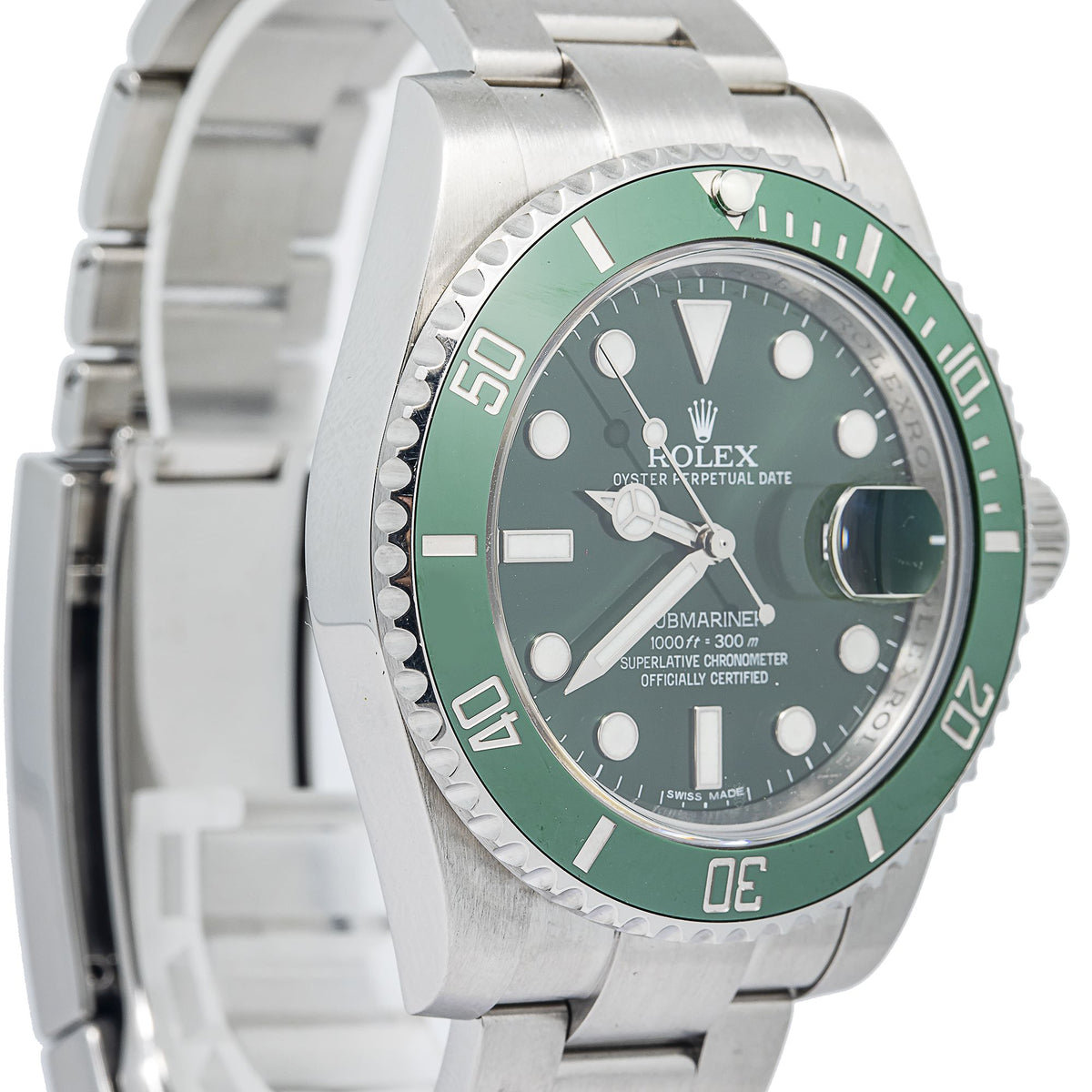 Rolex Submariner Date 116610LV Green Hulk Stainless Oyster Automatic Men's 40mm