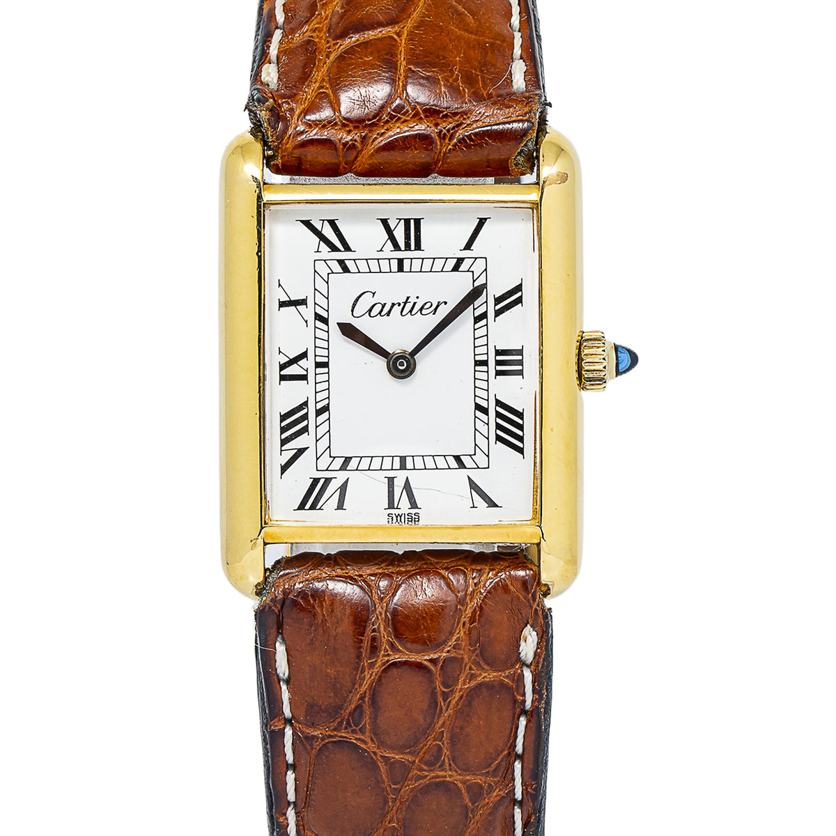 Cartier Tank Louis Vintage  18K YG Electroplated Roman White Dial Manual 23mm