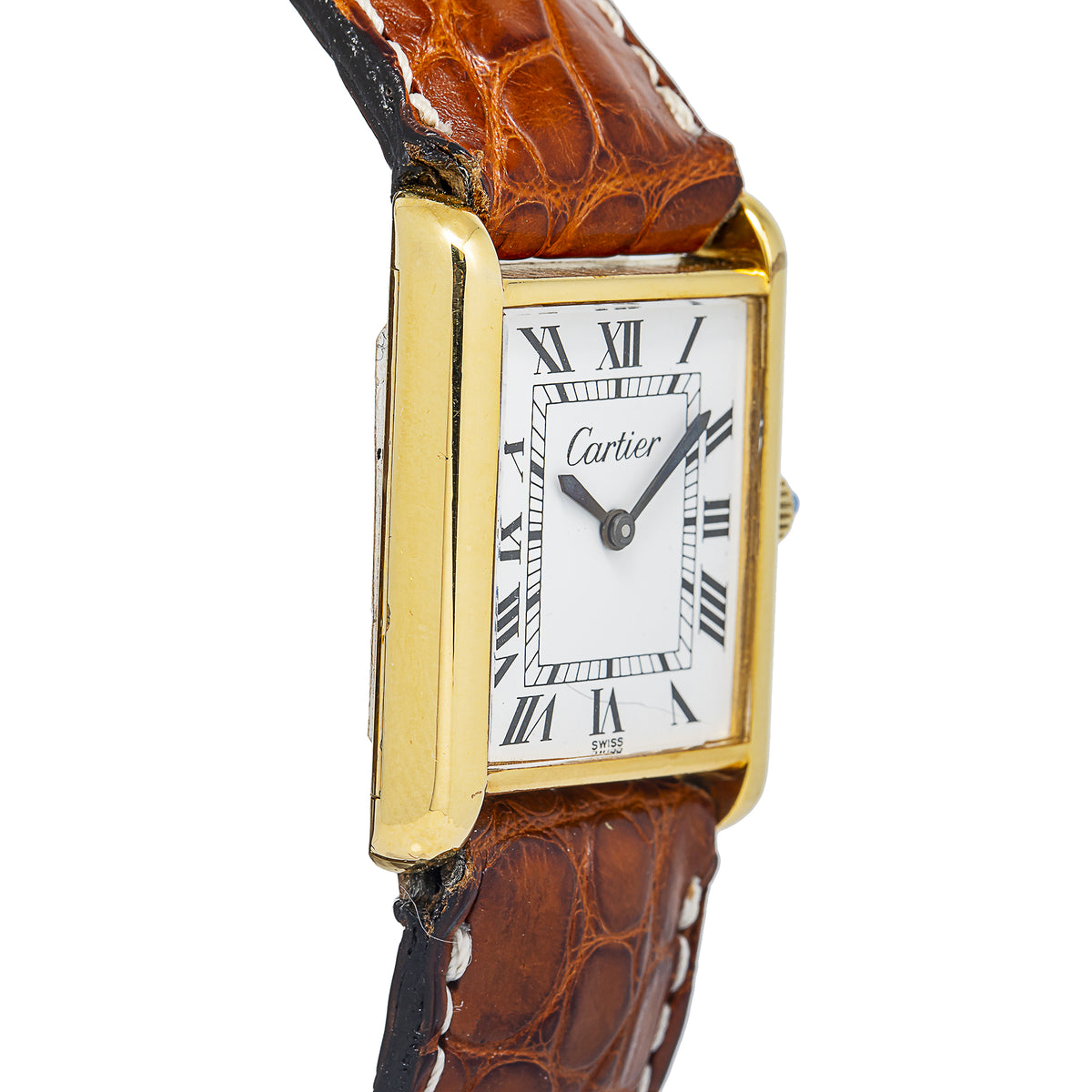 Cartier Tank Louis Vintage  18K YG Electroplated Roman White Dial Manual 23mm