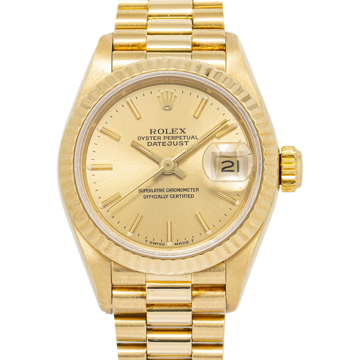 Rolex DateJust 69178 President 18K Yellow Gold Champagne Dial Auto Ladies 26mm