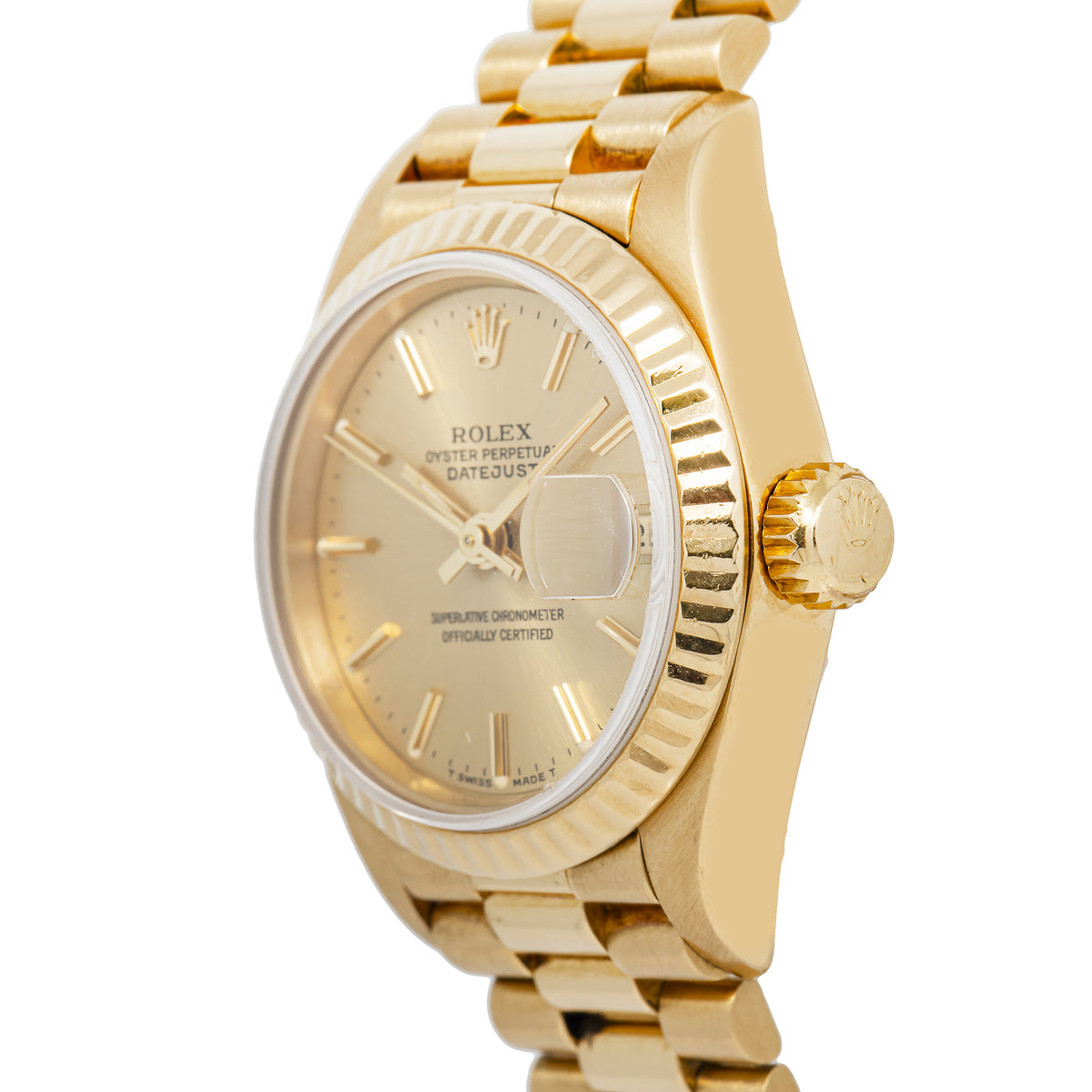 Rolex DateJust 69178 President 18K Yellow Gold Champagne Dial Auto Ladies 26mm