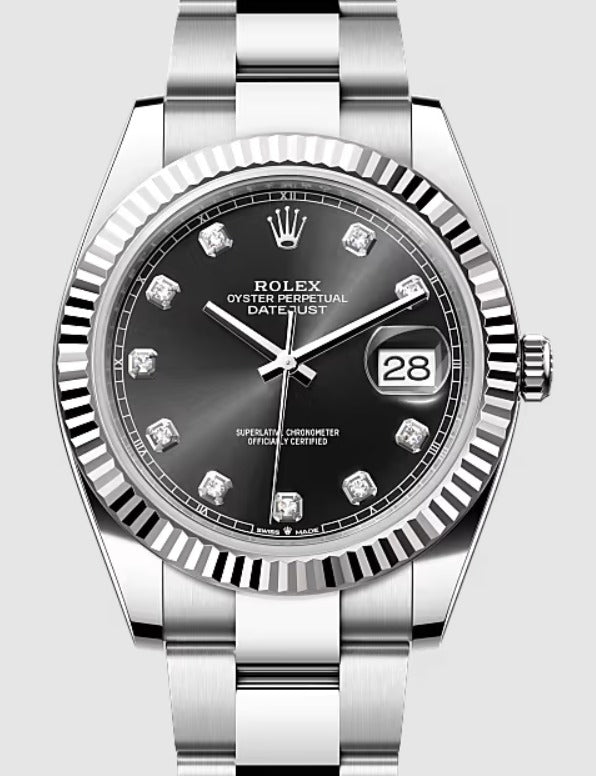 Rolex Datejust 126334 2023 NEW Complete Oyster Black Diamond Dial Watch 41mm