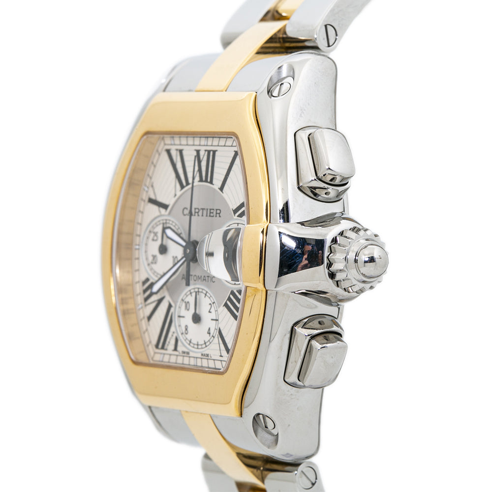 Cartier Roadster XL 2618 W62027Z1 Chronograph 18K YG Two Tone Auto Men's 43mm
