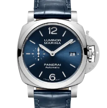 Panerai Luminor Marina PAM01393 with Box/ Card Stainless Blue Dial Auto Men 42mm