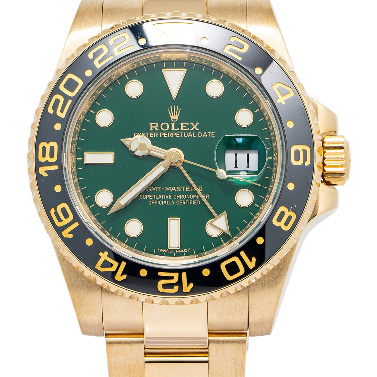 Rolex GMT-Master II 116718 18k Yellow Gold Rare Green Dial Auto Men's 40mm