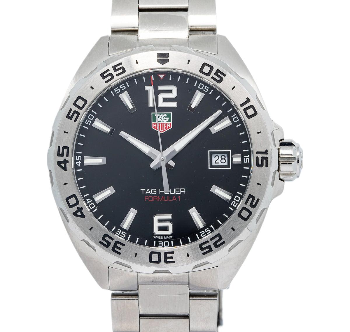 Tag Heuer Formula 1 WAZ1112 Stainless Steel Black Dial Quartz Men's Watch 41mm