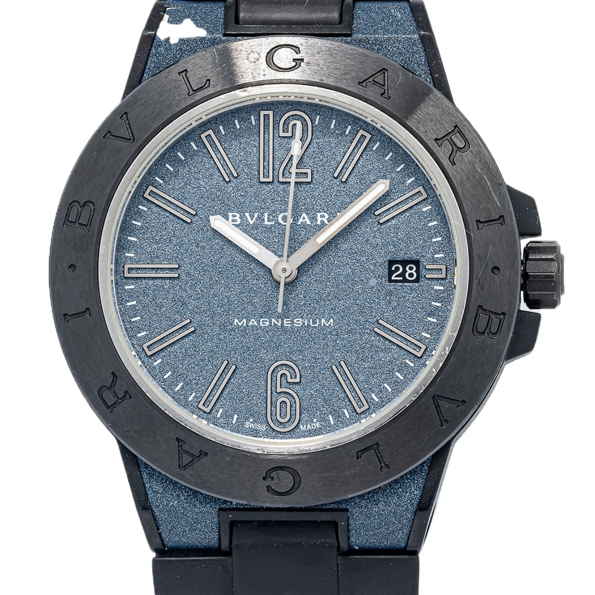 Bvlgari Diagono Magnesium Case DG41SMC Ceramic Blue Dial Automatic Men's 41mm