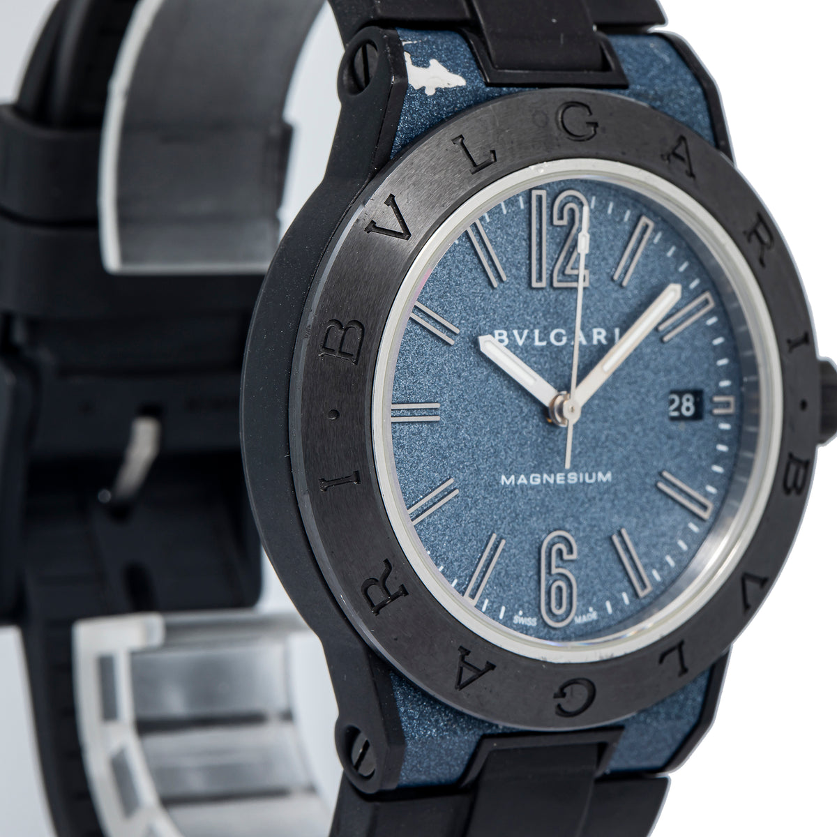 Bvlgari Diagono Magnesium Case DG41SMC Ceramic Blue Dial Automatic Men's 41mm