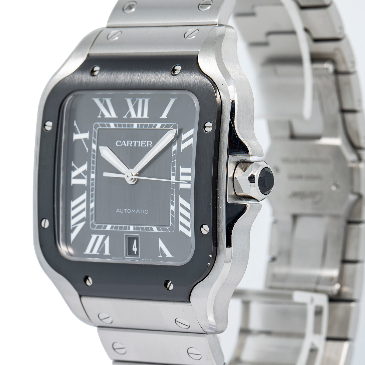 Cartier Santos 4072 WSSA0037 2023 With Card Black ADLC Bezel Grey Dial Auto 40mm