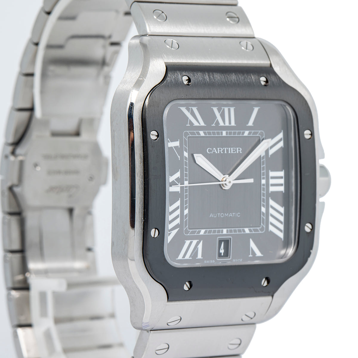 Cartier Santos 4072 WSSA0037 2023 With Card Black ADLC Bezel Grey Dial Auto 40mm