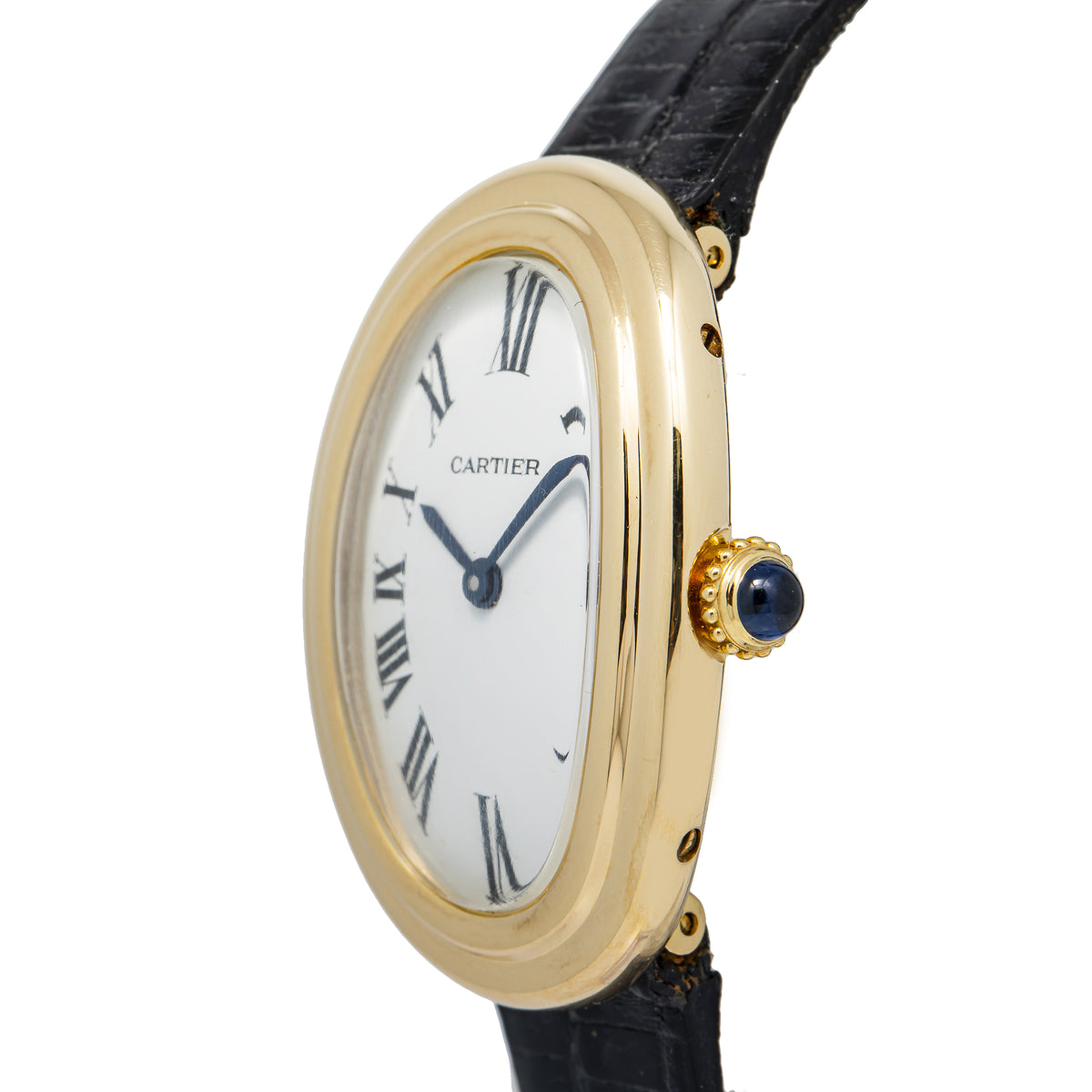 Cartier Baignoire 78094 18K Yellow Gold White Dial Manual Ladies Watch 22x31mm