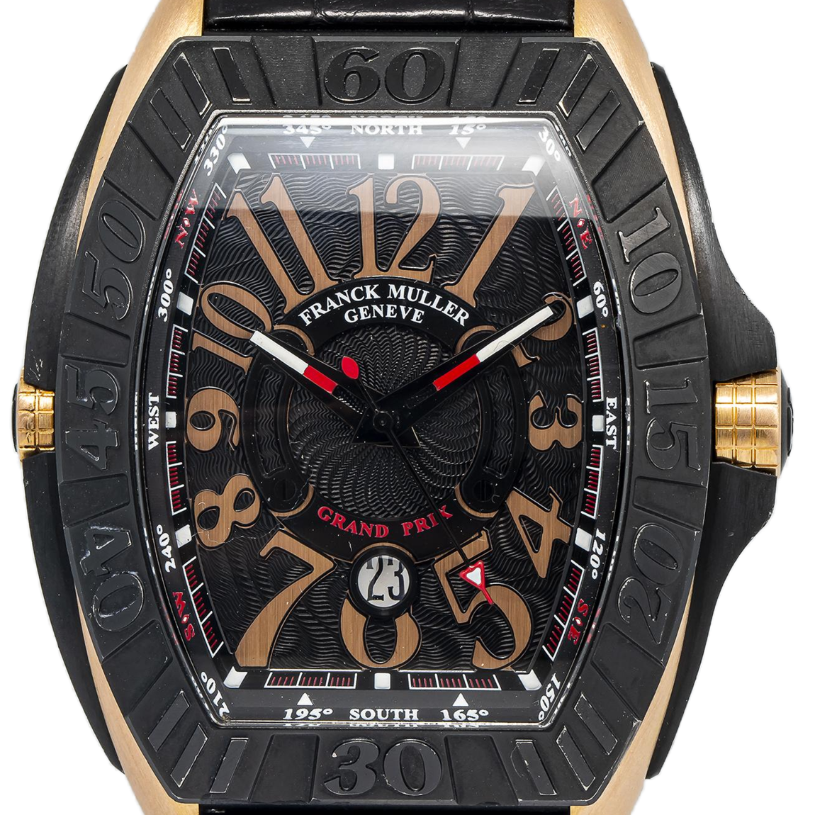 Franck Muller Grand Prix 9900 SC GP 18K Rose Titanium Black Dial Auto Men's 49mm