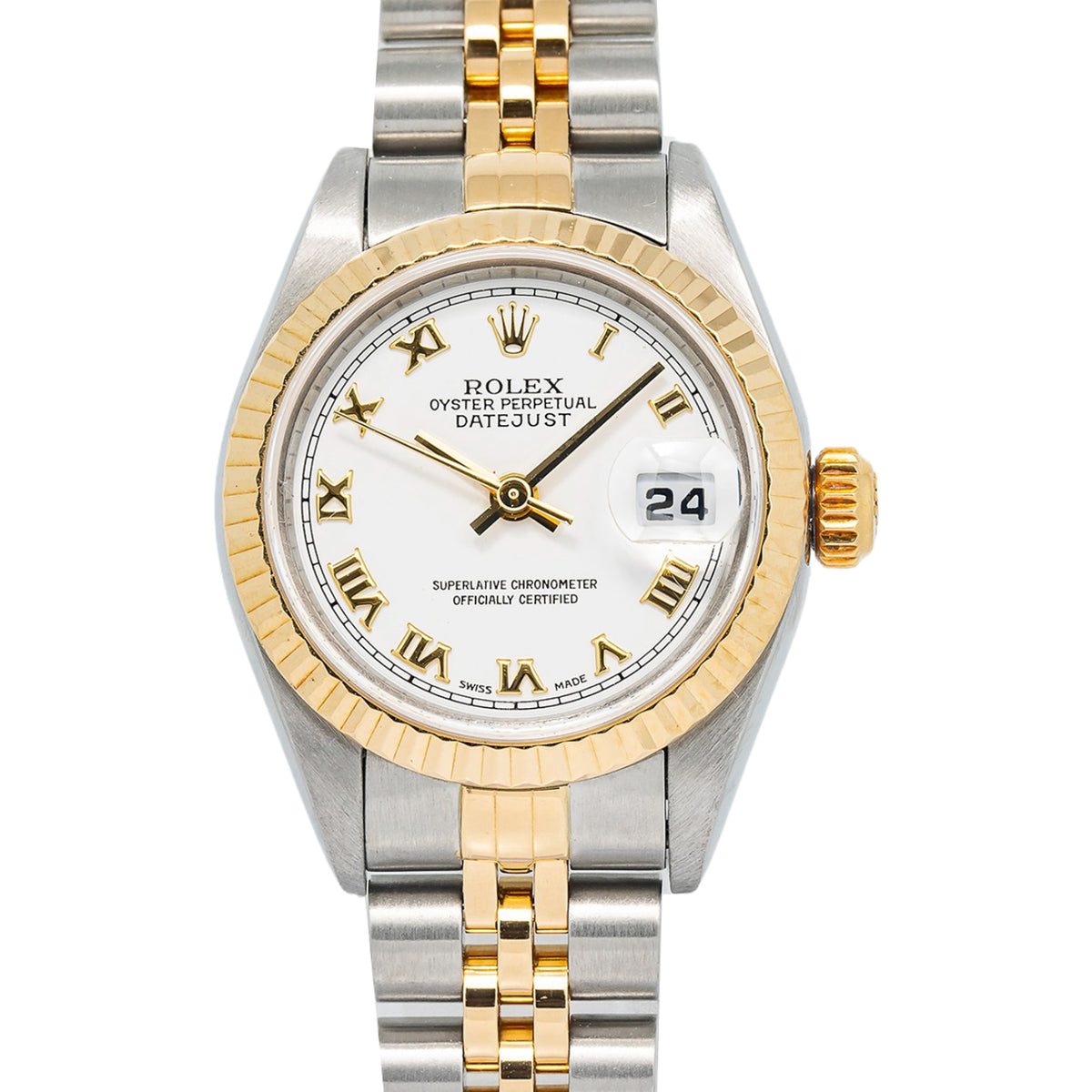 Rolex DateJust 79173 2000 Complete 18K Two Tone Jubilee White Dial Ladies 26mm