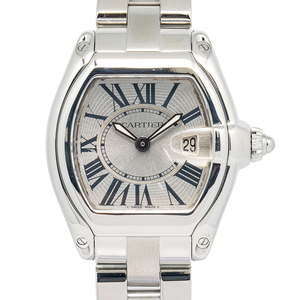 Cartier Roadster 2675 W62016V3 Stainless Silver Dial Quartz Ladies Watch 31mm