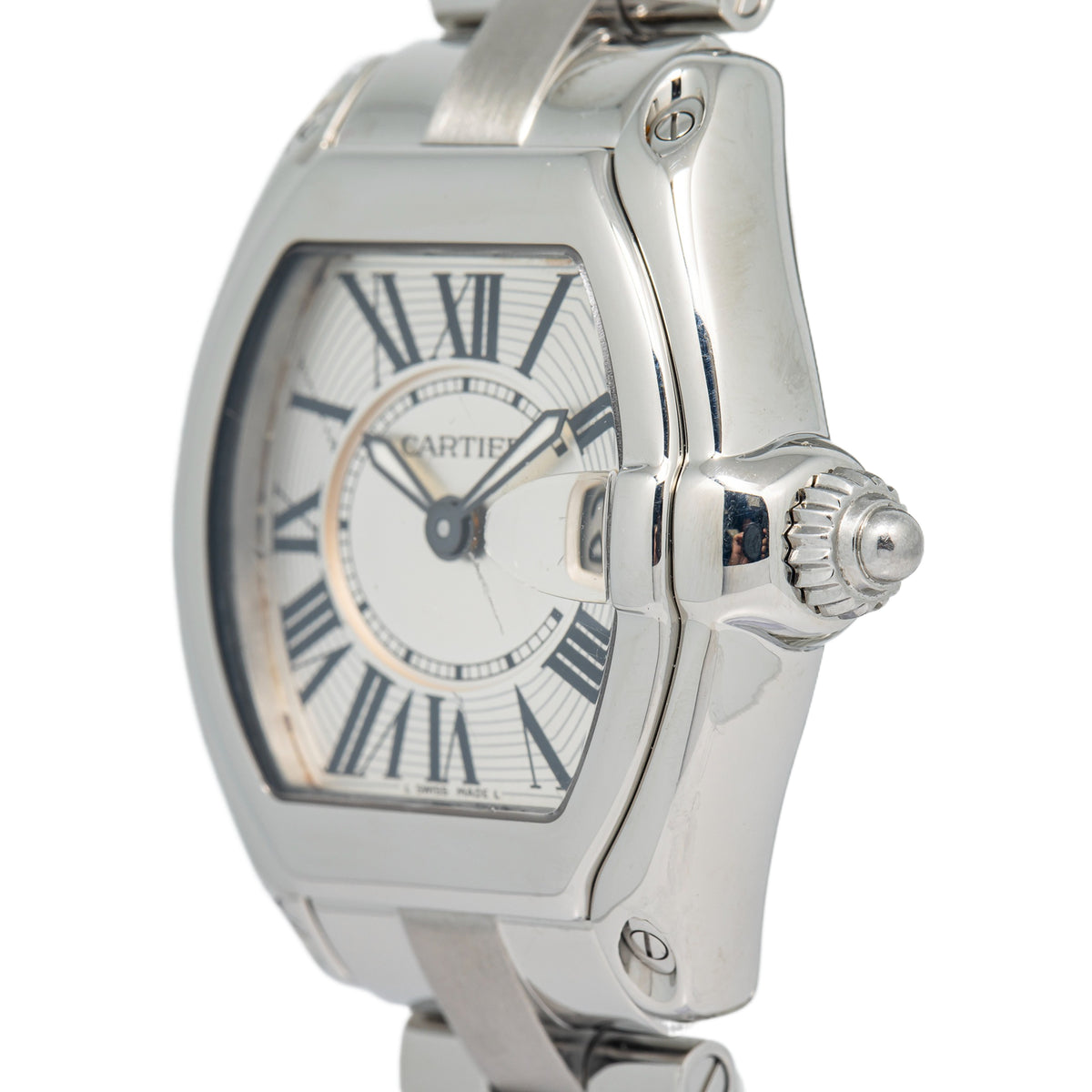 Cartier Roadster 2675 W62016V3 Stainless Silver Dial Quartz Ladies Watch 31mm