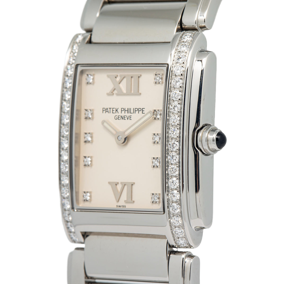 Patek Philippe Twenty-4 4910/010 Factory Diamond Cream Dial Quartz Ladies 25mm