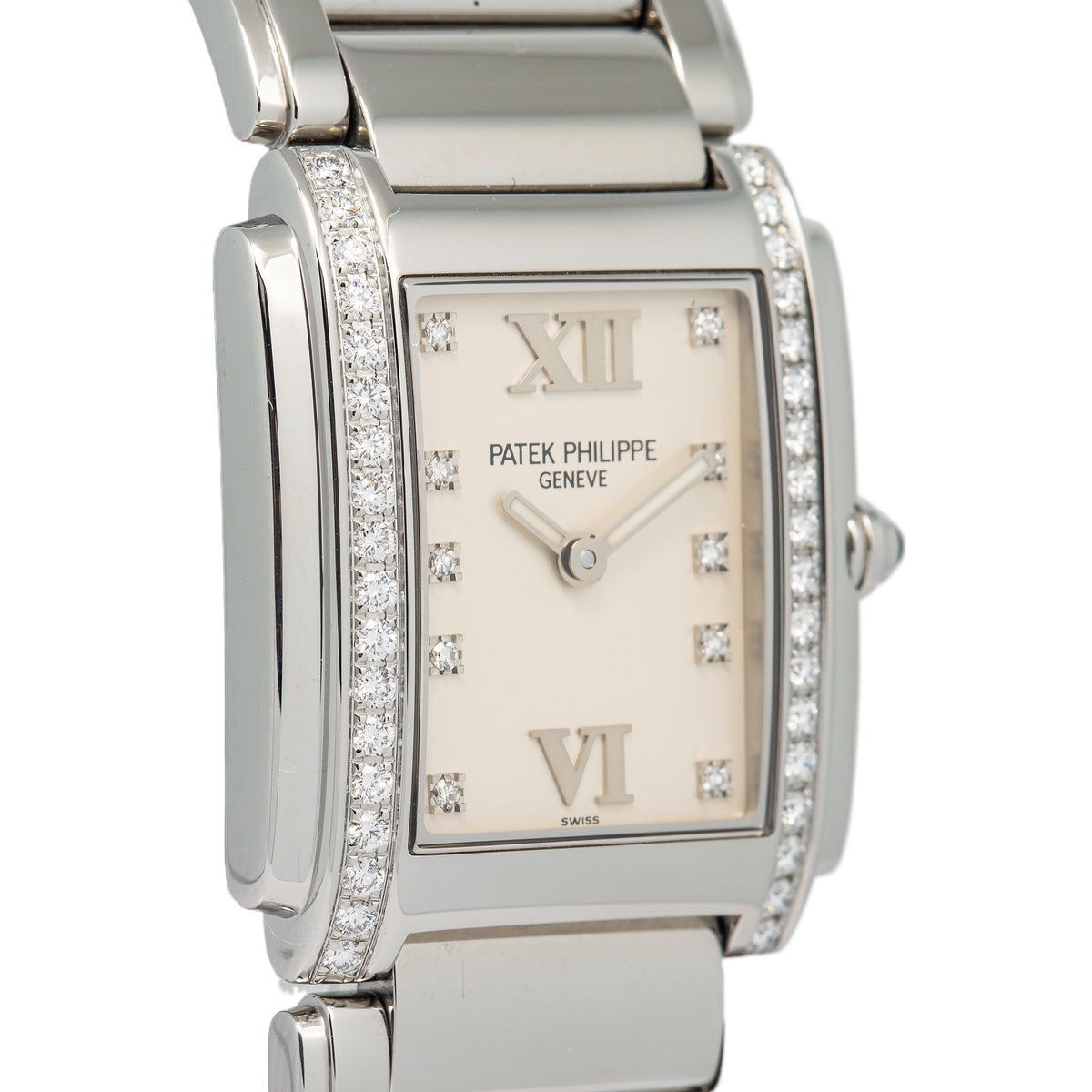 Patek Philippe Twenty-4 4910/010 Factory Diamond Cream Dial Quartz Ladies 25mm