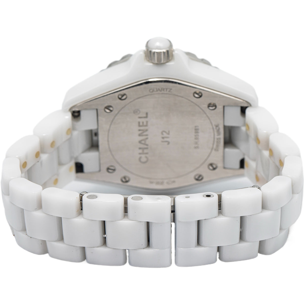 Chanel J12 H1628 White Ceramic Factory Diamond Dial Quartz Ladies Watch 33mm