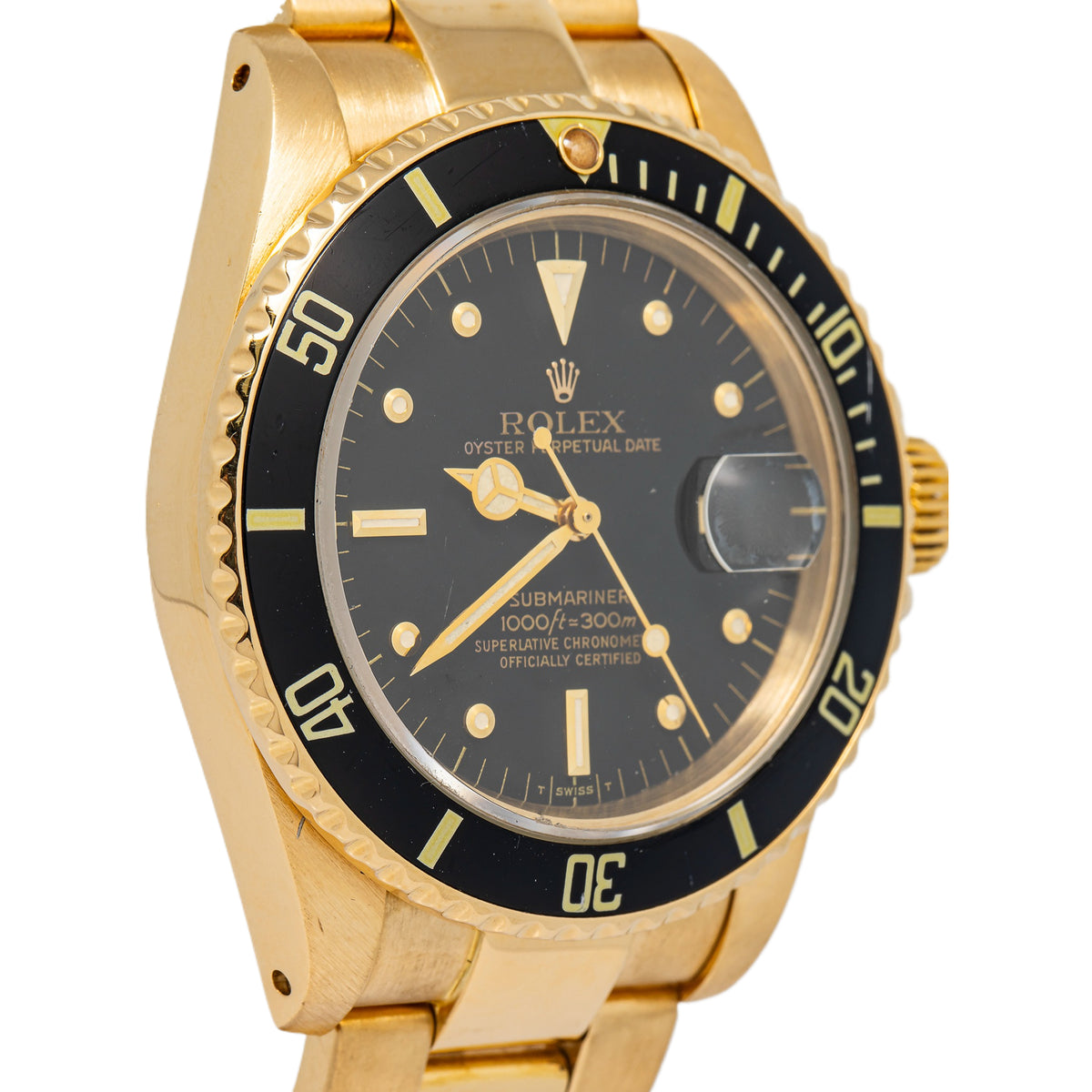 Rolex Submariner 16808 RARE 18K Yellow Gold Matte Black Nipple Dial Auto 40mm