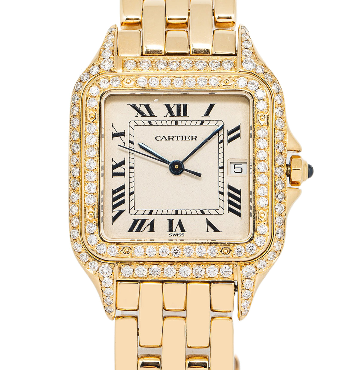 Cartier Panthere 887968 W25014B9 Factory Diamond 18K YG Quartz Ladies 27mm