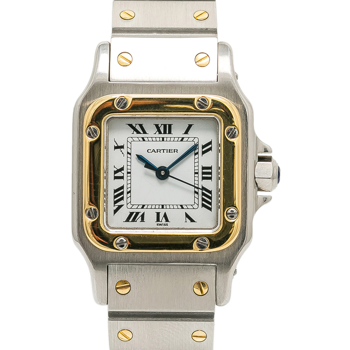 Cartier Santos Galbee 1567 W20012C4 18K Yellow Gold White Dial Ladies 24mm