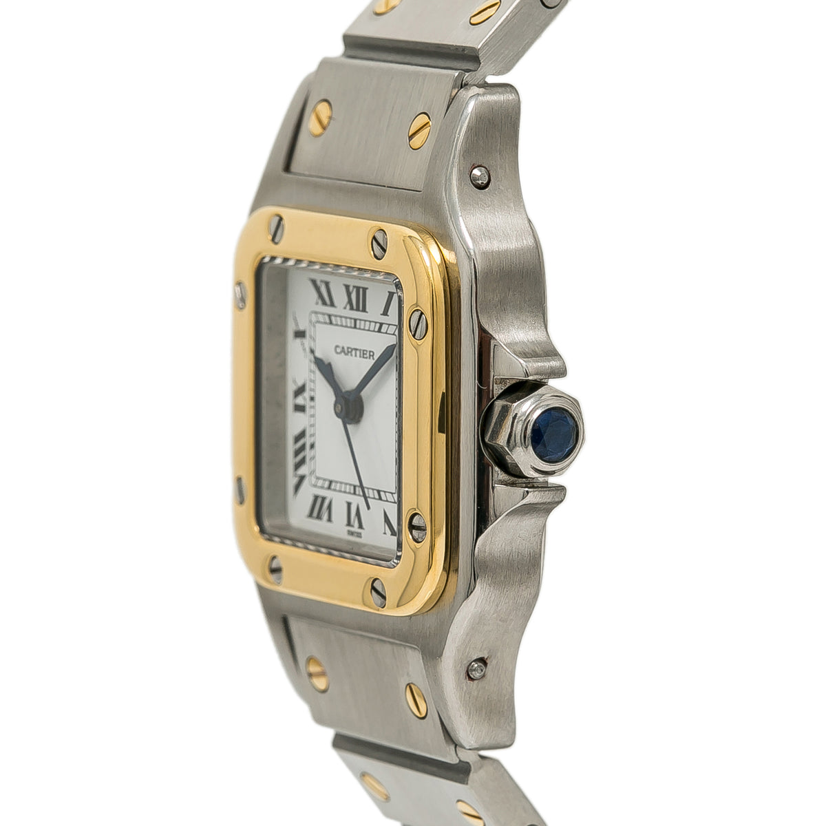 Cartier Santos Galbee 1567 W20012C4 18K Yellow Gold White Dial Ladies 24mm