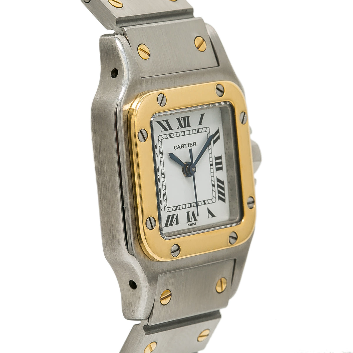 Cartier Santos Galbee 1567 W20012C4 18K Yellow Gold White Dial Ladies 24mm