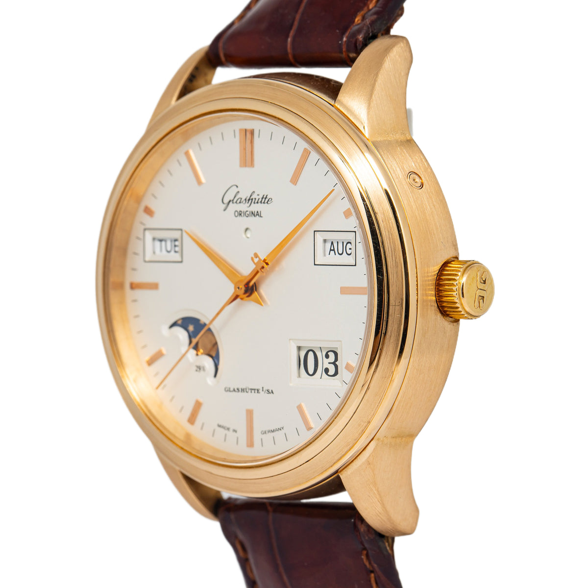 Glashutte Senator Perpetual Calendar Moonphase 39-50-01-11 18K Rose Gold 39mm