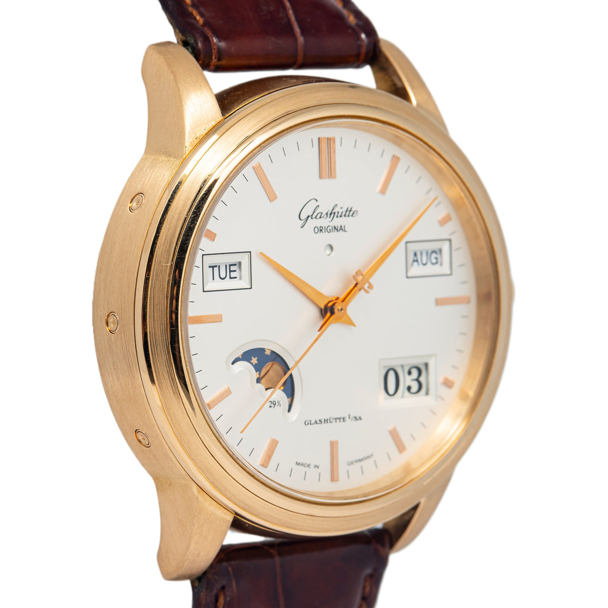 Glashutte Senator Perpetual Calendar Moonphase 39-50-01-11 18K Rose Gold 39mm