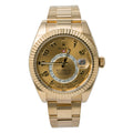 Rolex Sky-Dweller 326938 W/2018 Card 18K Yellow Gold Champagne Dial Auto 42mm