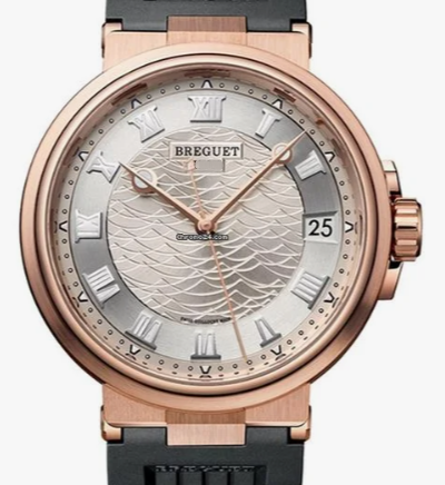 Breguet Marine 5517BR NEW Box/Open Paper 18K Rose Gold Silver Dial Auto 40mm