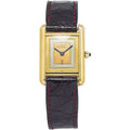Cartier Must De Tank 366001 Tri Color Vermeil Quartz Ladies Watch 21mm