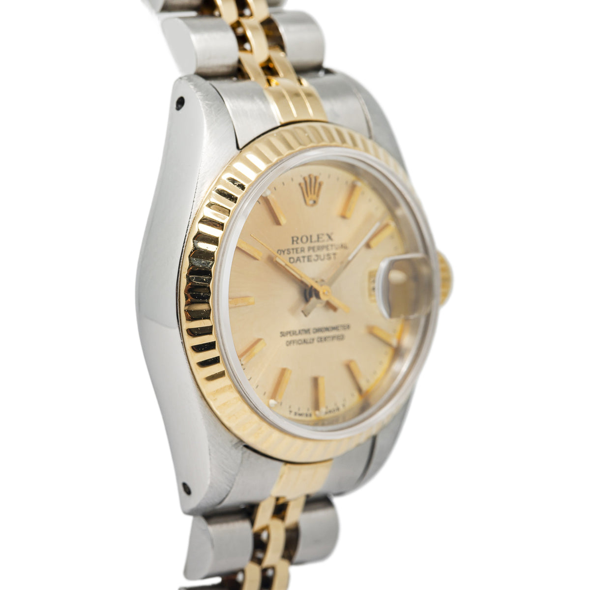 Rolex DateJust 69173 18K YG SS Two Tone Jubilee Champagne Dial Auto Lady 26mm