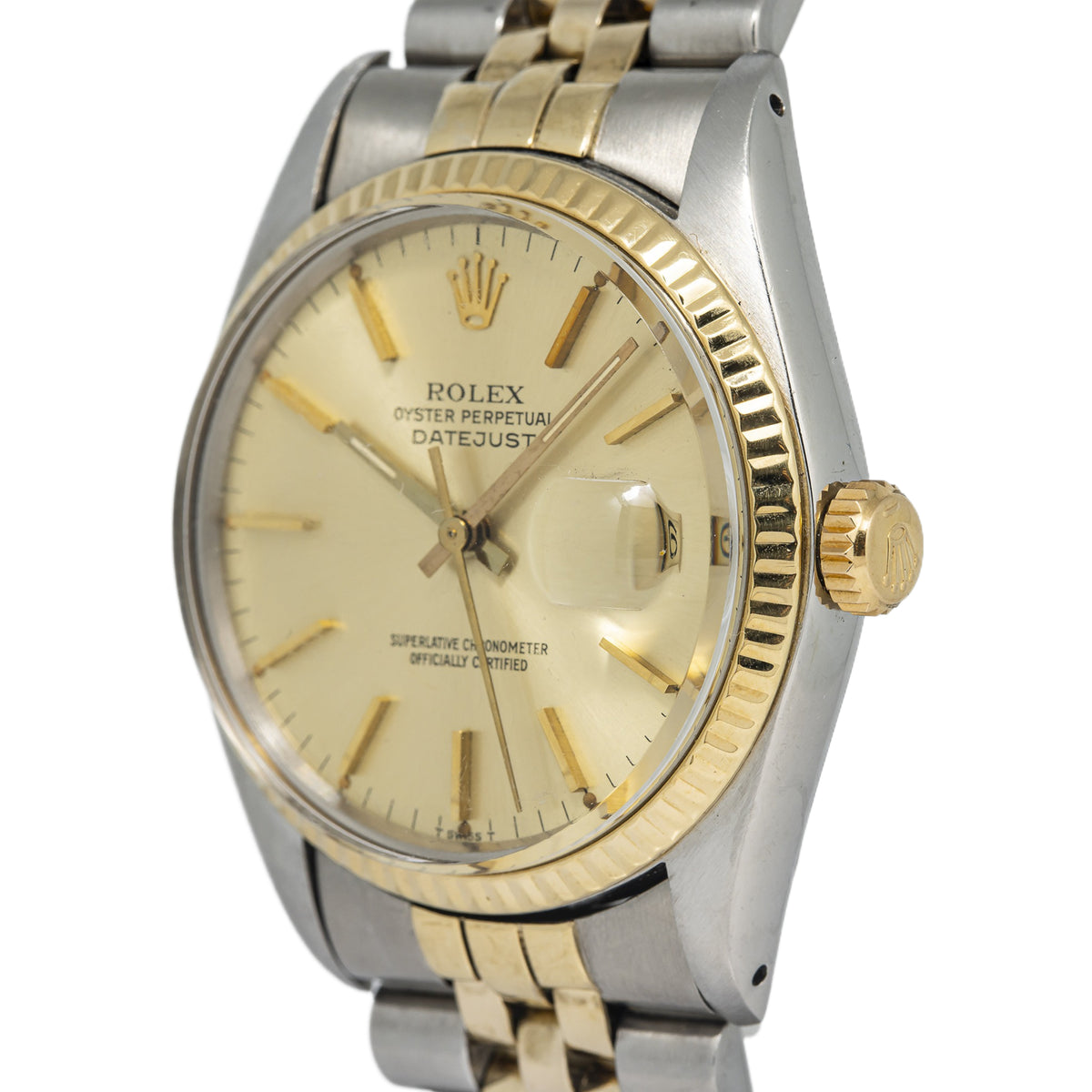 Rolex Datejust 16013 18K YG Two Tone Jubilee Champagne Dial Auto Unisex 36mm