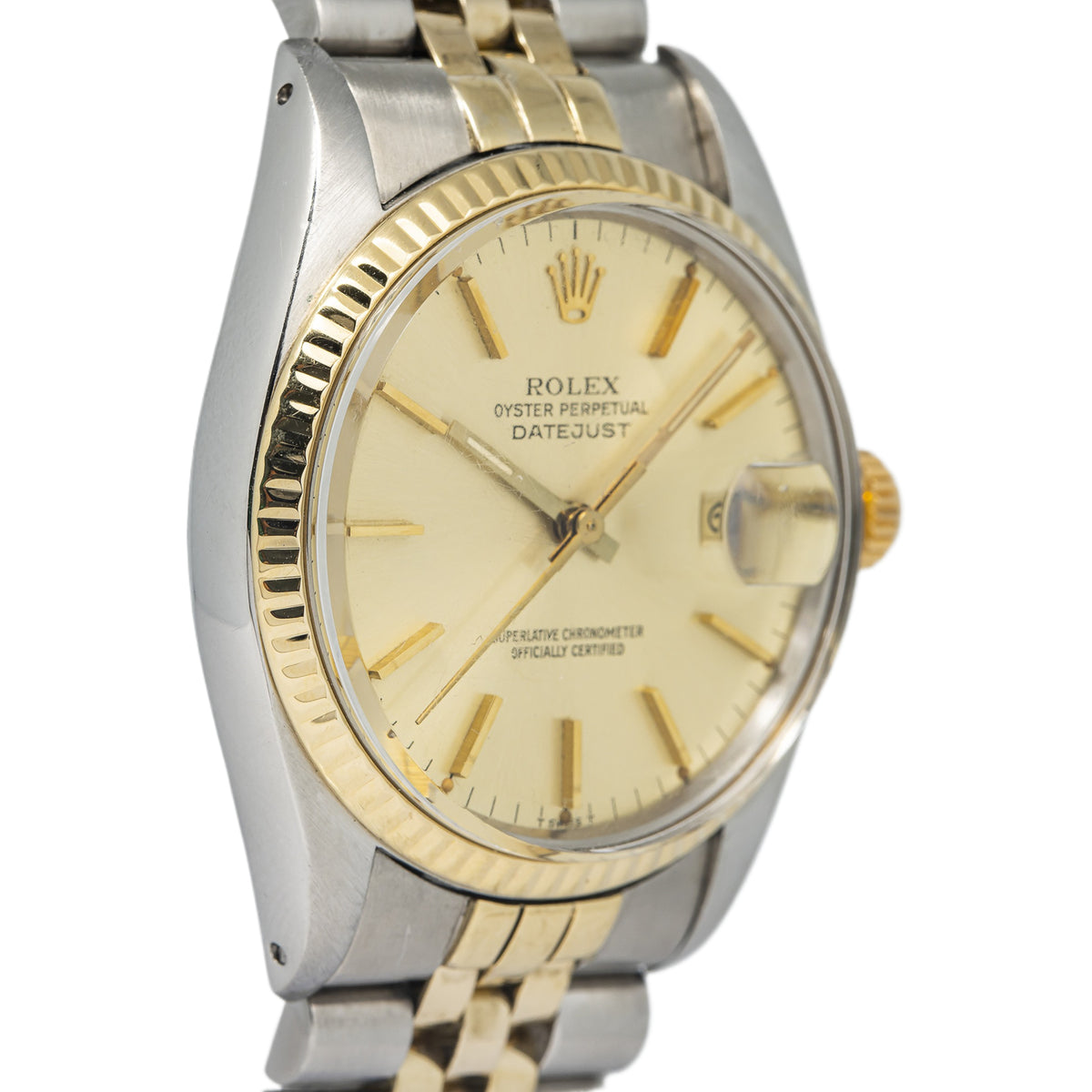 Rolex Datejust 16013 18K YG Two Tone Jubilee Champagne Dial Auto Unisex 36mm