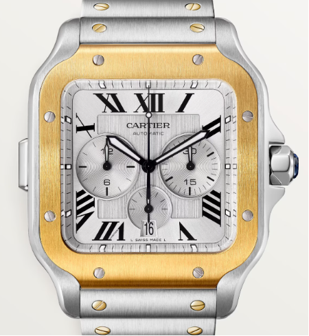 Cartier Santos Chronograph 4183 W2SA0008 NEW 2022 Box/Card 18K YG Two Tone 45mm