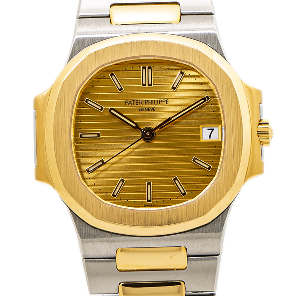 Patek Philippe Nautilus 3800/1JA 18K Yellow Gold SS Two Tone Champagne Dial 37mm