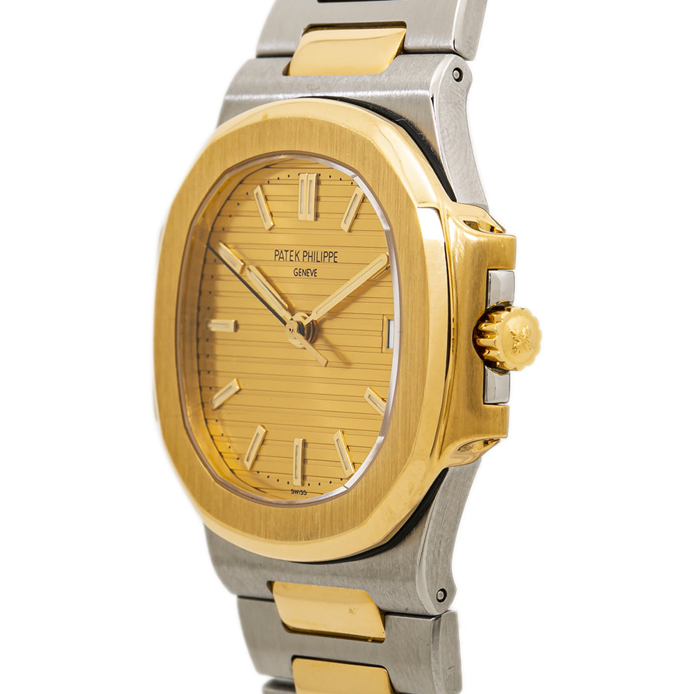 Patek Philippe Nautilus 3800/1JA 18K Yellow Gold SS Two Tone Champagne Dial 37mm