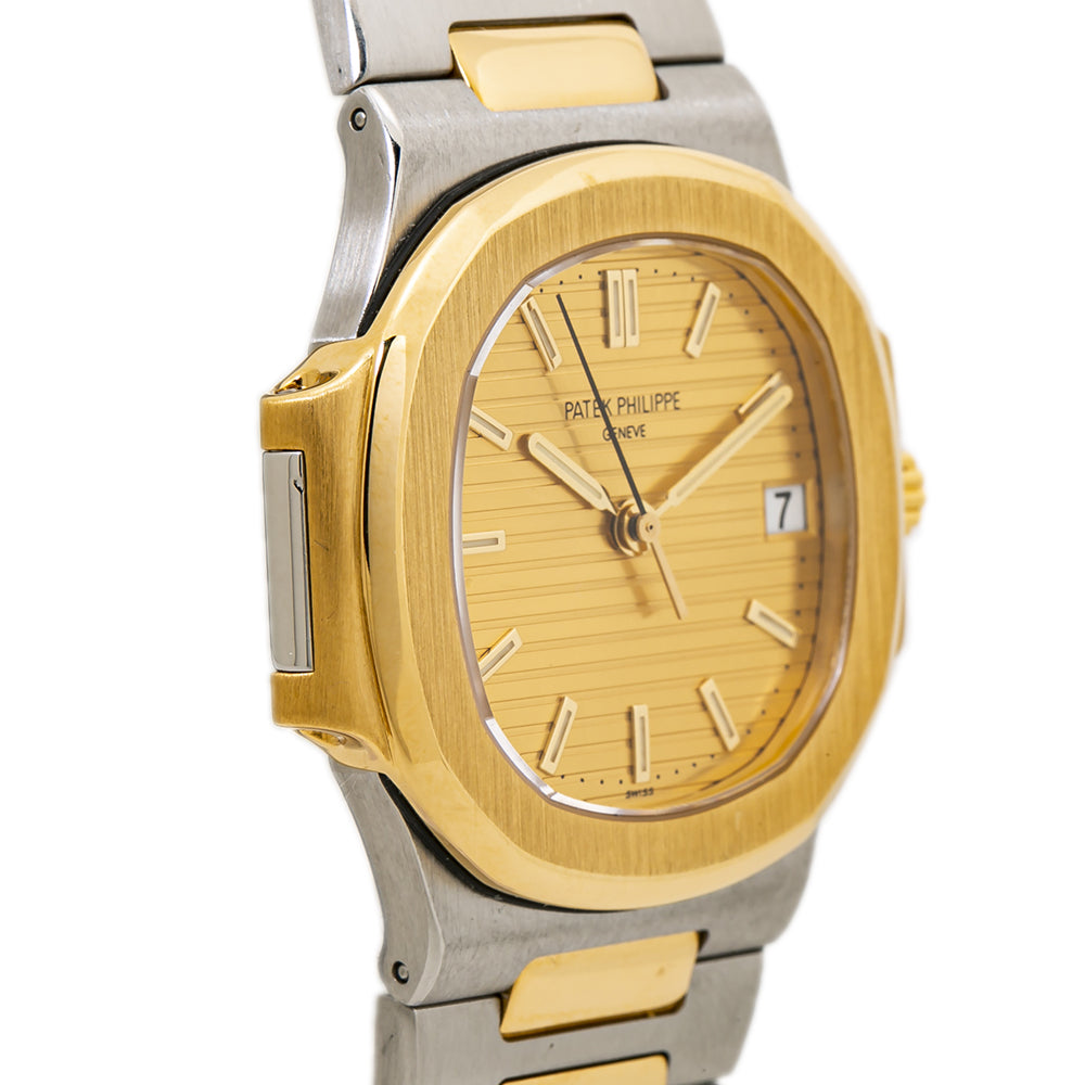 Patek Philippe Nautilus 3800/1JA 18K Yellow Gold SS Two Tone Champagne Dial 37mm