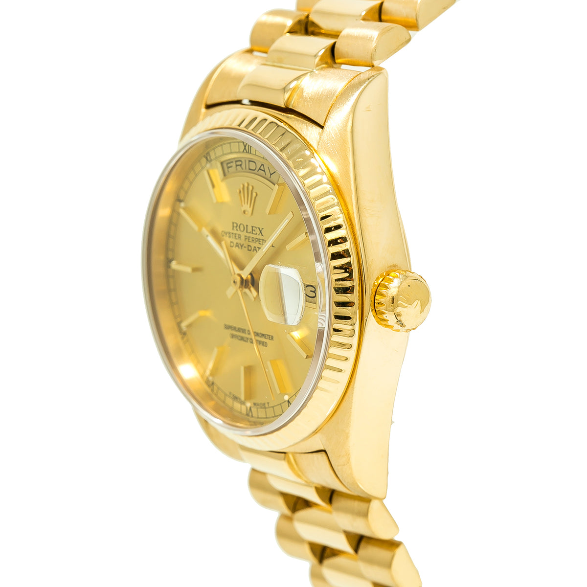 Rolex Day-Date 18038 18K Yellow Gold President Champagne Dial  Auto Unisex 36mm