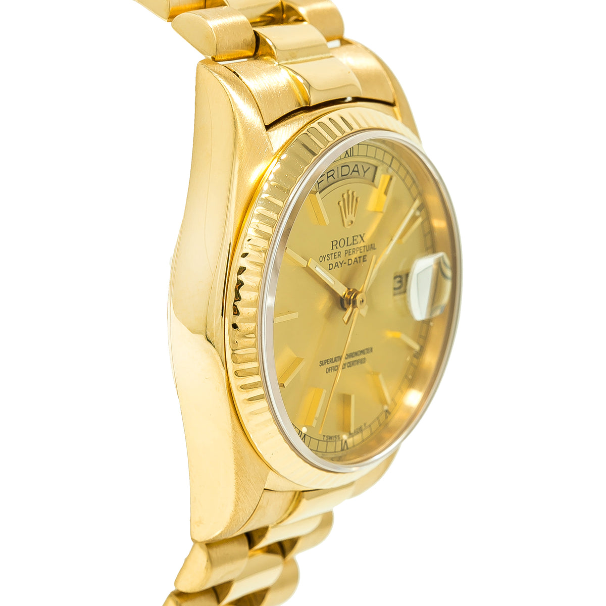 Rolex Day-Date 18038 18K Yellow Gold President Champagne Dial  Auto Unisex 36mm