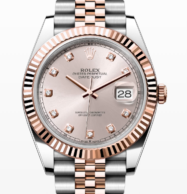 Rolex Datejust 126331 NEW 2021 Box/Paper 18kRG Jubilee Sundust Diamond Dial 41mm